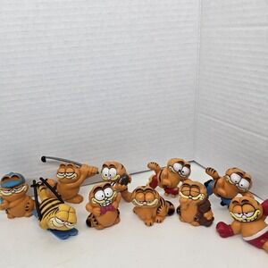 Lot‎ of 10 Vintage 1978-1981 Garfield PVC Figures Prod Of  Hong Kong 2inch